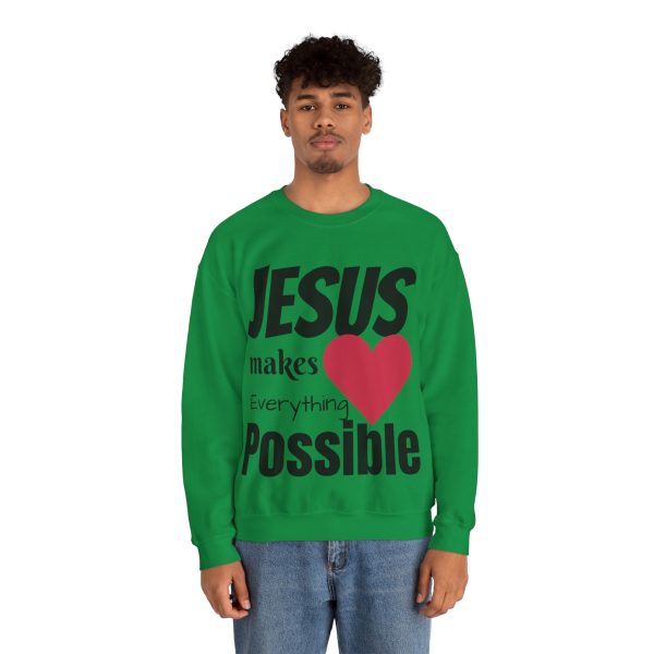 Jesus Makes Everything Possible" Unisex Heavy Blend Crewneck Sweatshirt - Image 38