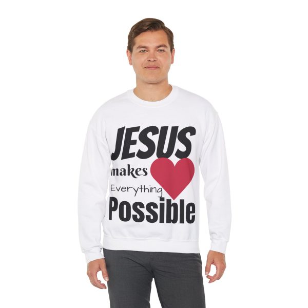 Jesus Makes Everything Possible" Unisex Heavy Blend Crewneck Sweatshirt - Image 6