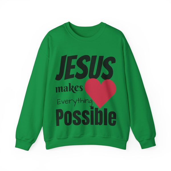 Jesus Makes Everything Possible" Unisex Heavy Blend Crewneck Sweatshirt - Image 34