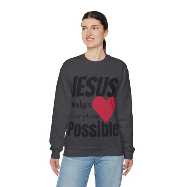 Jesus Makes Everything Possible" Unisex Heavy Blend Crewneck Sweatshirt - Image 52