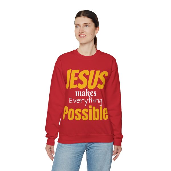 Jesus Makes Everything Possible" Unisex Heavy Blend Crewneck Sweatshirt - Image 63