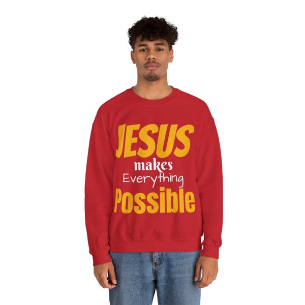 Jesus Makes Everything Possible" Unisex Heavy Blend Crewneck Sweatshirt - Image 60