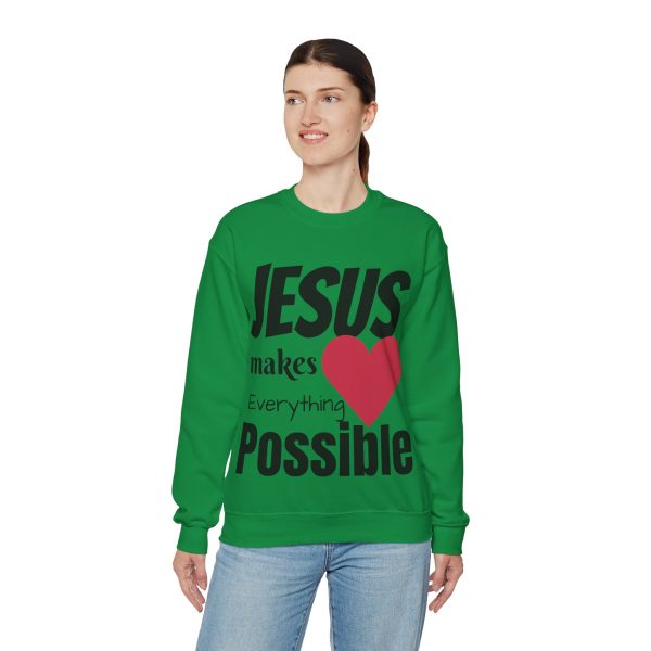 Jesus Makes Everything Possible" Unisex Heavy Blend Crewneck Sweatshirt - Image 41