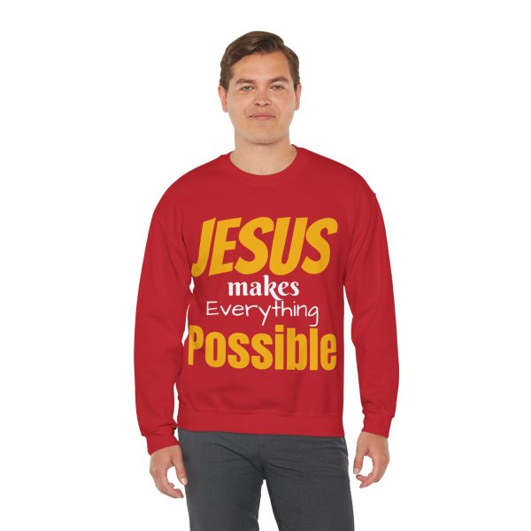 Jesus Makes Everything Possible" Unisex Heavy Blend Crewneck Sweatshirt - Image 61