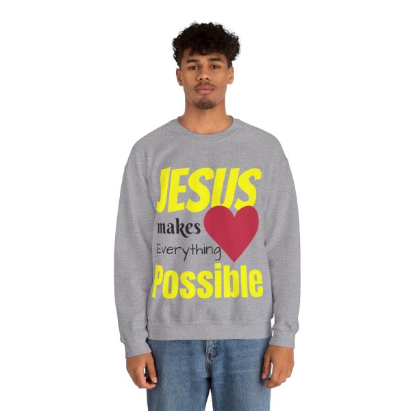 Jesus Makes Everything Possible" Unisex Heavy Blend Crewneck Sweatshirt - Image 27