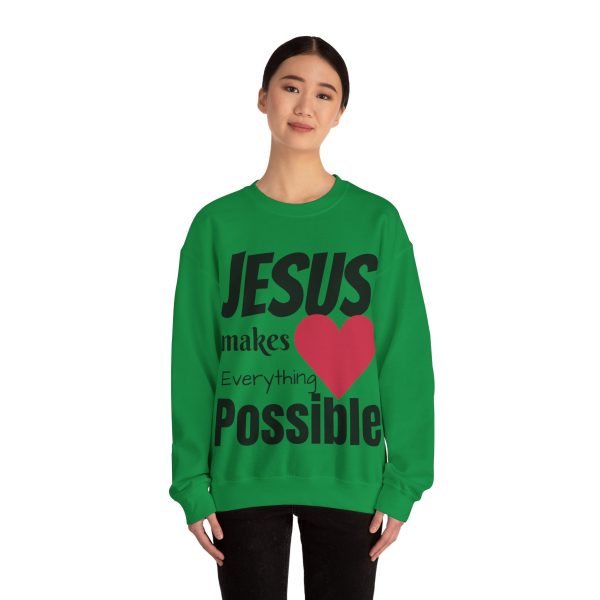 Jesus Makes Everything Possible" Unisex Heavy Blend Crewneck Sweatshirt - Image 37