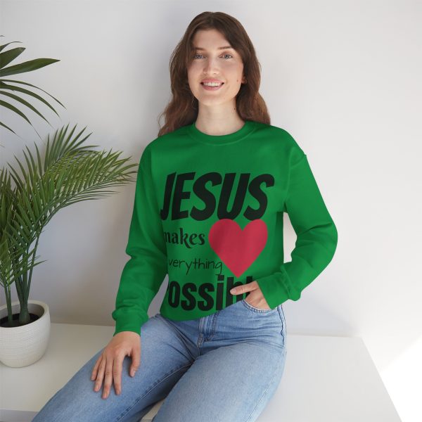 Jesus Makes Everything Possible" Unisex Heavy Blend Crewneck Sweatshirt - Image 44