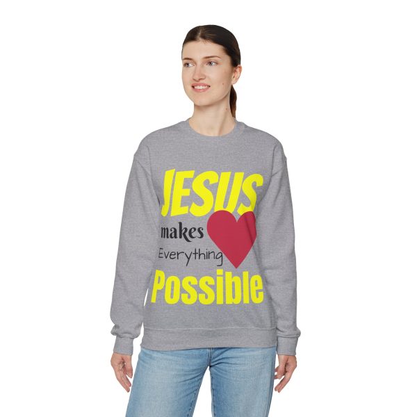 Jesus Makes Everything Possible" Unisex Heavy Blend Crewneck Sweatshirt - Image 30