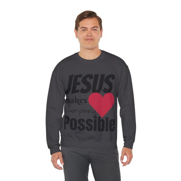 Jesus Makes Everything Possible" Unisex Heavy Blend Crewneck Sweatshirt - Image 50