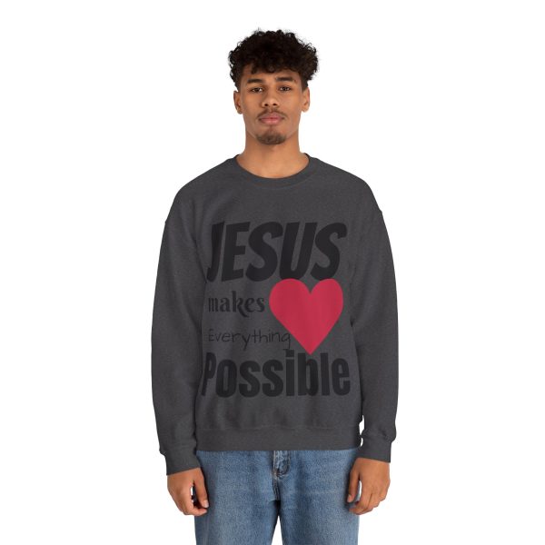 Jesus Makes Everything Possible" Unisex Heavy Blend Crewneck Sweatshirt - Image 49