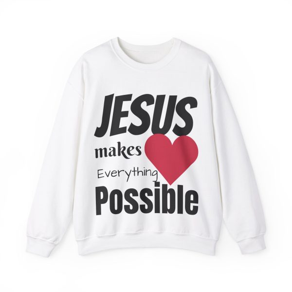 Jesus Makes Everything Possible" Unisex Heavy Blend Crewneck Sweatshirt