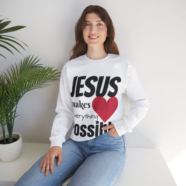 Jesus Makes Everything Possible" Unisex Heavy Blend Crewneck Sweatshirt - Image 11