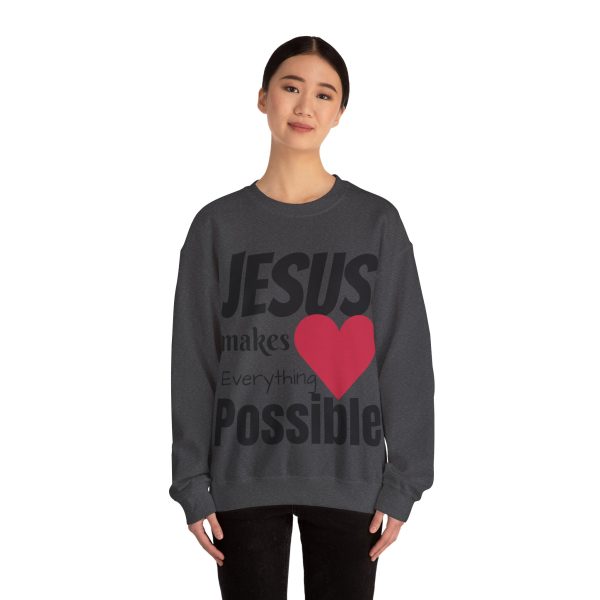 Jesus Makes Everything Possible" Unisex Heavy Blend Crewneck Sweatshirt - Image 48