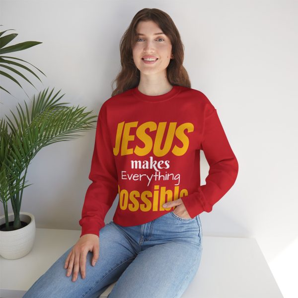 Jesus Makes Everything Possible" Unisex Heavy Blend Crewneck Sweatshirt - Image 66