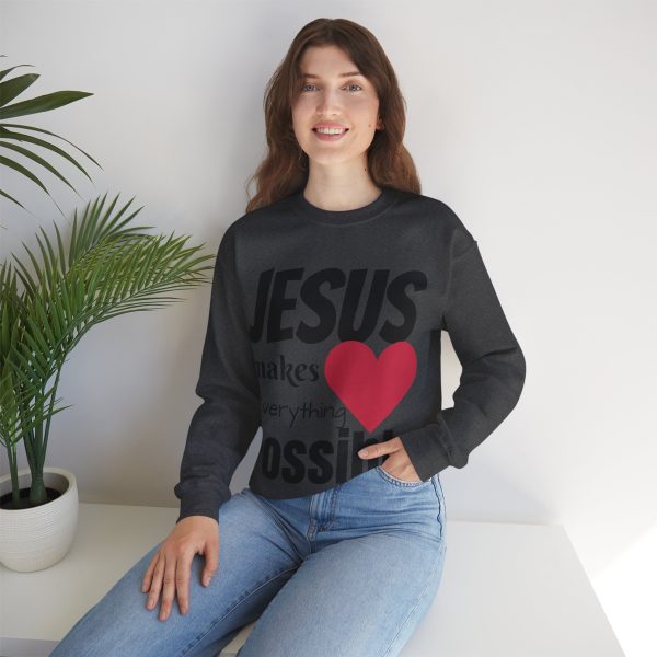 Jesus Makes Everything Possible" Unisex Heavy Blend Crewneck Sweatshirt - Image 55