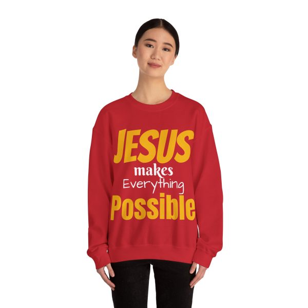 Jesus Makes Everything Possible" Unisex Heavy Blend Crewneck Sweatshirt - Image 59