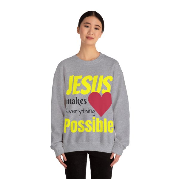 Jesus Makes Everything Possible" Unisex Heavy Blend Crewneck Sweatshirt - Image 26