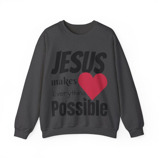 Jesus Makes Everything Possible" Unisex Heavy Blend Crewneck Sweatshirt - Image 45