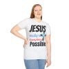 GB Jesus Makes Everything Possible" with cross Unisex Soft-Style T-Shirt - Image 5